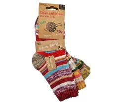 Antonio lasten kirjoneulesukat - Värilajitelma 3-pack