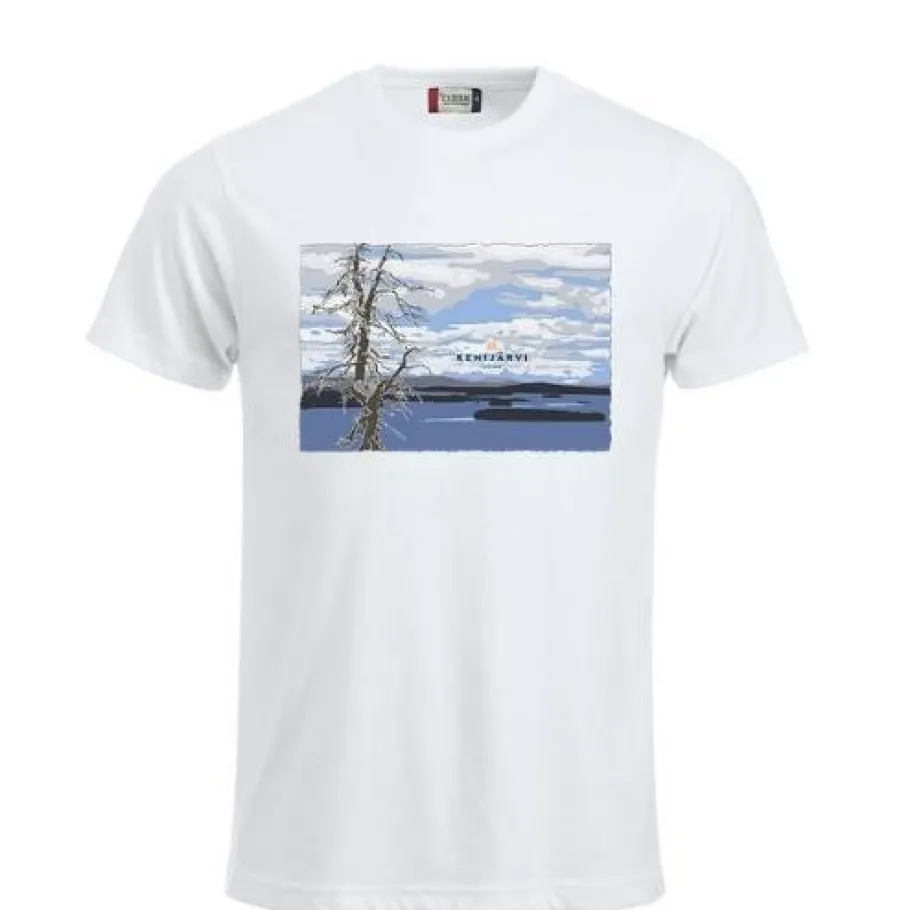 Kemijärvi T-paita - Maisema valkoinen