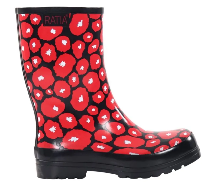 Ratia Kumisaappaat Orvokit BLK/RED