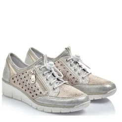 Rieker kävelykengät / Kiilapohja, Metallinhohtoinen