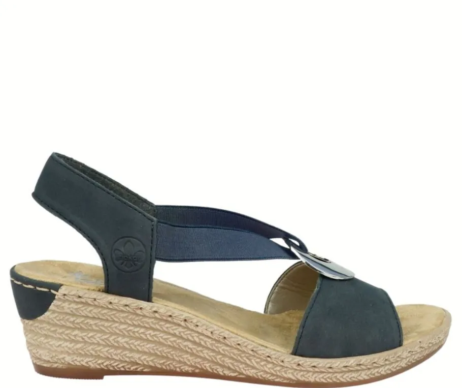 Rieker sandaalit - Kiilapohja sininen 624H6-14