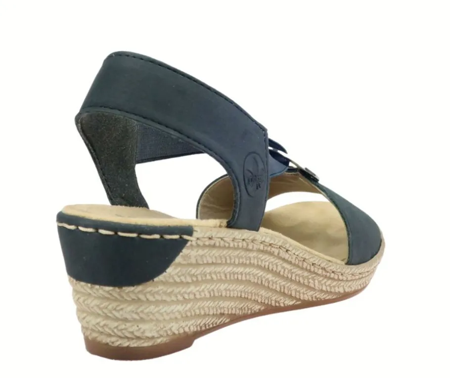 Rieker sandaalit - Kiilapohja sininen 624H6-14