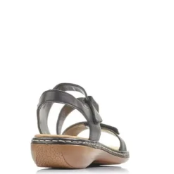 Rieker sandaalit / Tarrakiinnitys, Musta nahka