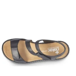 Rieker sandaalit / Tarrakiinnitys, Musta nahka